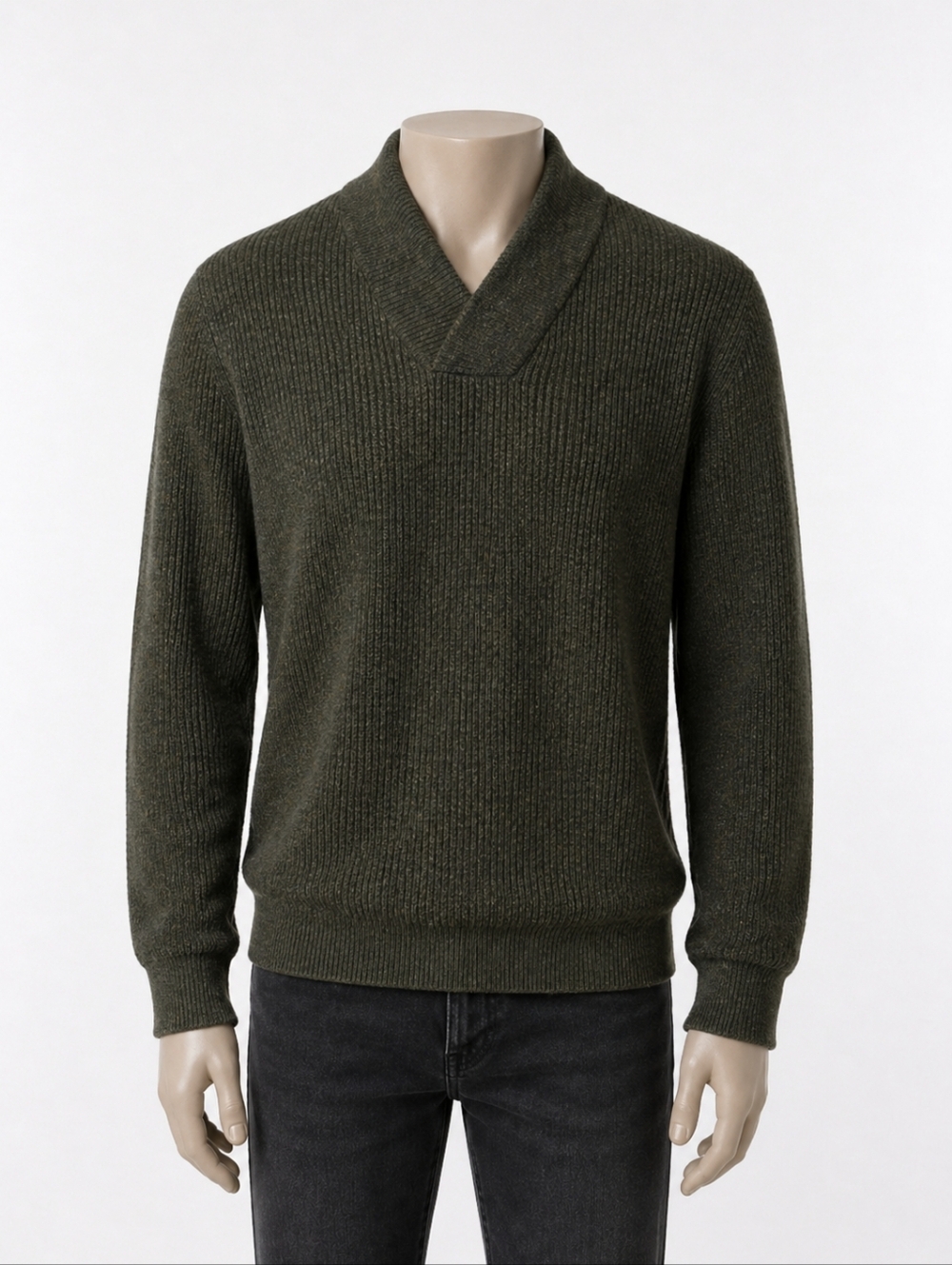 SCHOTT NYC | Olive Wool Shawl Collar Sweater Men’s 2XL NWT